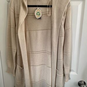 NWT Lety & Me "Talya" Hooded Recycled Cardigan